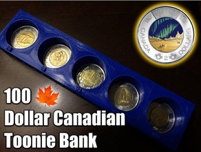 canadian toonie bank organization money coin holder currency piggy savings two dollar 3d print model - Mito3D