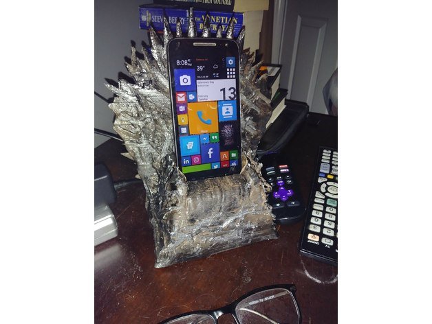 game thrones - iron throne cell phone holder mobile stand hbo movie replica toy swords tv series 3D print model - Mito3D