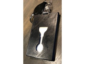 id badge & desk key holder keychains keychain 3d print model - Mito3D