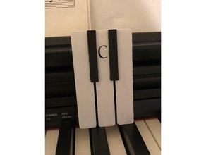 piano marcador de página, preto no branco ficha personalizável presente professor teclas 3d print model - Mito3D