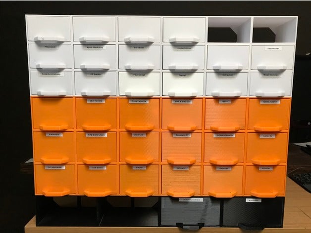 multi box storage system rack containers boxrack cases container drawer mini drawers organizer part screw screwbox small parts 3D print model - Mito3D