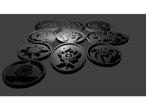 magic gathering guild symbols coins & badges 3d print model - Mito3D