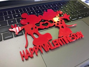 2 fare sevgi işareti işaretler ve logolar claven moo micky mouse valentine Sevgililer Günü 3d print model - Mito3D