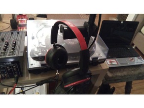cuffie titolare mic stand musica audio libero appeso il microfono registrazione studio 3d print model - Mito3D