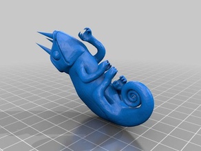 camaleão chifres A impressão 3d gecko lagarto réptil 3d print model - Mito3D