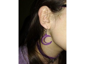 moon earrings earring 3d print model - Mito3D