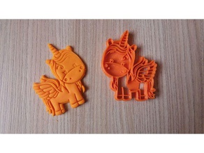 unicorn cookie cutter kitchen & dining 3d print model - Mito3D