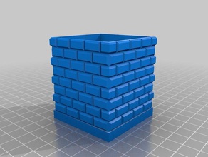 brick box containers container holder pen pencil planter plants 3d print model - Mito3D