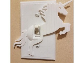 unicorn light switch cover decor kids girls lightswitch 3d print model - Mito3D