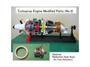 turbo hélice do motor modificado peças não3 de engenharia o redução engrenagem a jato turbo-hélice 3d print model - Mito3D