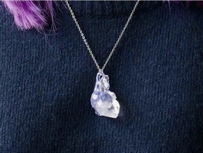 low poly collana cuore gioielli di cristallo san valentino la ciondolo il giorno regali 3d print model - Mito3D
