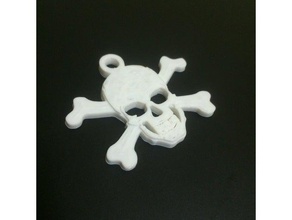trousseau de crâne porte-clés jolly roger un clés le 3d print model - Mito3D