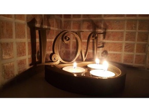 valentines floating candle holder decor valentine day 3d print model - Mito3D