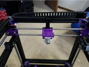 hypercube evolution x-carriage integrated cable chain mount 3d printer parts berd-air management carriage drag hevo tidy x-axis x 3d print model - Mito3D