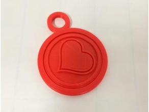 valentine spinner heart key chain math art 3d print model - Mito3D