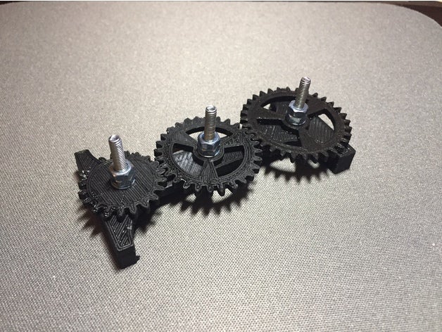 conjunto de engranajes la prueba ingeniería asamblea engranaje los 3D print model - Mito3D