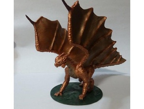 frill-winged dragon games dnd miniature dungeons dragons metallic 3d print model - Mito3D