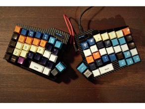 split ortholinear mécanique de clavier oled cas ordinateur partage du ssd1306 3d print model - Mito3D