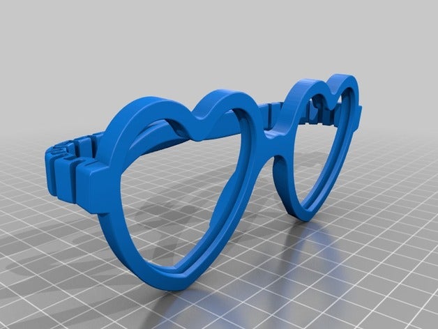 glasses eyewear lunettes valentine heart coeur 3D print model - Mito3D