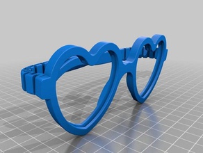 glasses eyewear lunettes valentine heart coeur 3d print model - Mito3D
