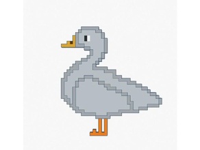 pixel goose 2d art animal animals beak ilovebeaks pixelated 3d print model - Mito3D