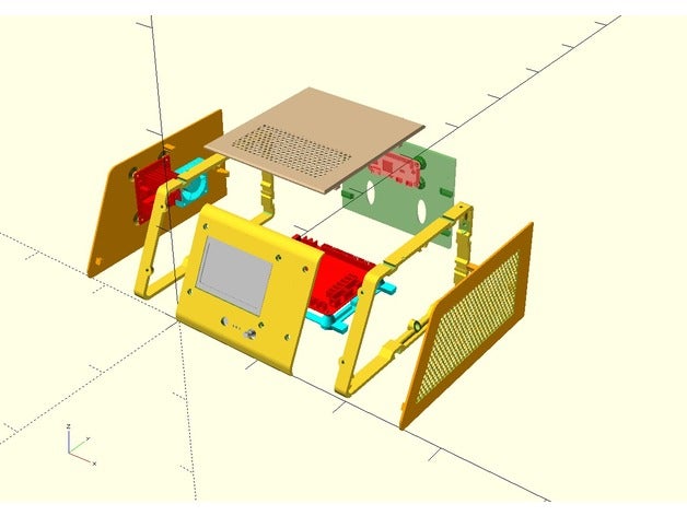 tarantula caixa de controle lcd pi-zero mosfet A impressão 3d mks da base dados tft32 raspberry pi zero 3D print model - Mito3D