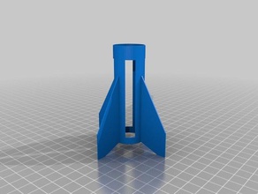 modelo de foguete aletas do nariz cone A impressão 3d 3d print model - Mito3D