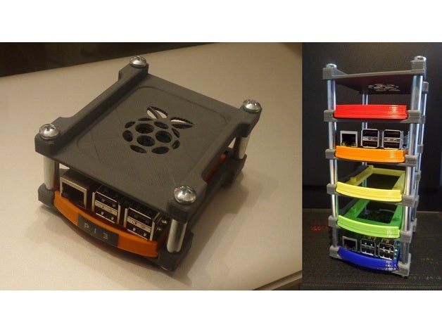 raspberry pi rack case cluster computer rasberry 3 2 3D print model - Mito3D