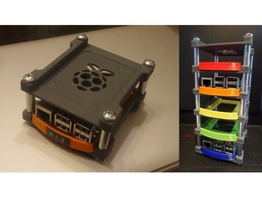 raspberry pi rack caso de clúster equipo 3 cluster 2 3d print model - Mito3D