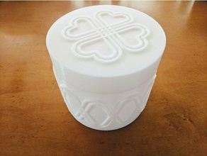 celtic themed round screw-top box containers container 3d print model - Mito3D