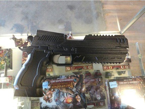 cyberpunk pesada pistola props alteración de carbono brillante el arma fuego la prop shadowrun 3d print model - Mito3D