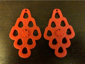 circular trapezoid hole flower earrings earring 3d print model - Mito3D