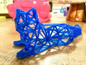 tessellation cat animals low poly meshmixer 3d print model - Mito3D