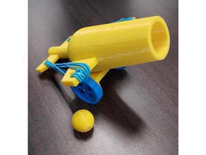 elastic-powered toy canon launcher mechanical toys 3d print model - Mito3D