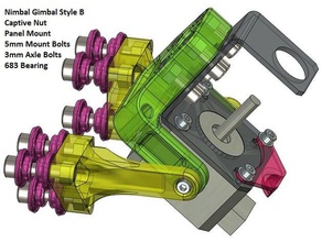 nimble gimbal - gimbaling extruder motor mount zesty 3d printing direct drive 3d print model - Mito3D