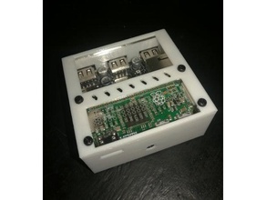 caso raspberry pi zero + ancoragem usb hub diy 3d print model - Mito3D