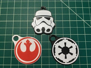 dual multi material star wars keychains extrusion empire multicolor rebel rebellion stormtrooper 3d print model - Mito3D