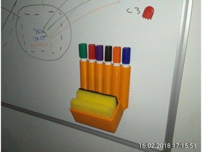 whiteboard organizer organization eraser marker holder 3d print model - Mito3D