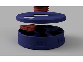 7-day pill capsule tablet dispenser - v20 containers box medicinebox pillwheel container 3d print model - Mito3D