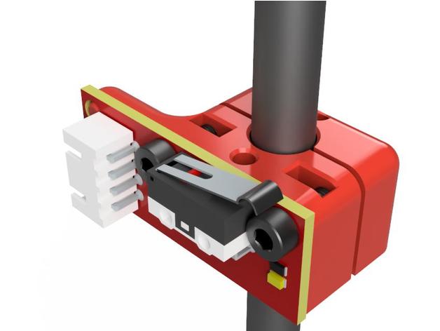 microinterruttore di finecorsa supporto e morsetto 8 mm asta Stampante 3d accessori dagoma punto arresto montaggio micro-switch il monte interruttore limite a z-asse z-fondo corsa z122 3D print model - Mito3D