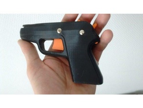 compacto de la banda goma pistola juguetes mecánicos arma fuego ppk 3d print model - Mito3D