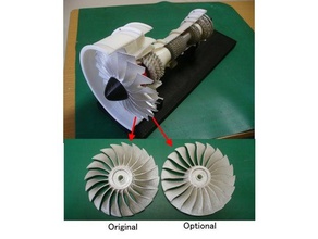 jet engine geared turbofan gtf optional-fan engineering 3d print model - Mito3D