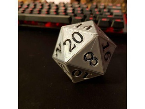 complemento junto icosaedro - d20 números juegos y juguetes 3d print model - Mito3D