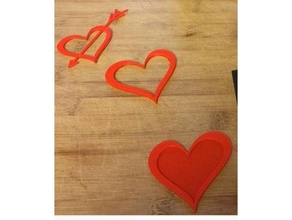 romántico corazón traspasado las esculturas cupido flecha los corazones el día de san valentín valentinesday 3d print model - Mito3D