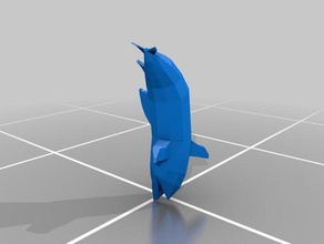 baixa contagem de polígonos tubarão animais 3d print model - Mito3D
