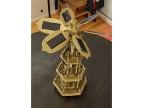 solar christmas pyramid sculptures decoration freecad motor mount panel power 3d print model - Mito3D