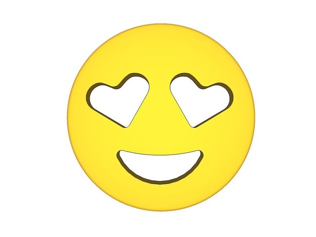 smiling emoji heart eyes art emojii happy face 3D print model - Mito3D