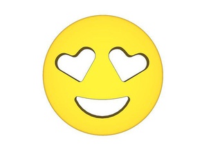 smiling emoji heart eyes art emojii happy face 3d print model - Mito3D