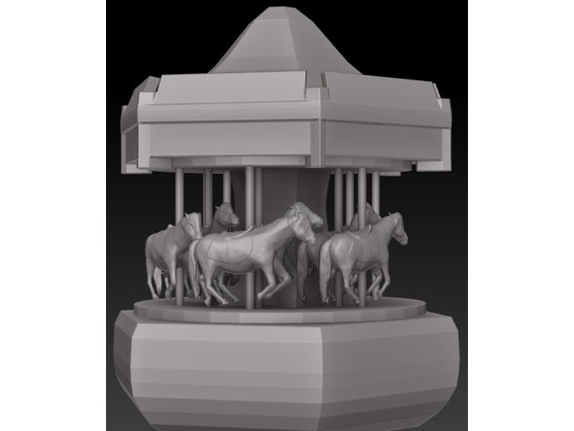 bewegliche karusell mechanische Spielzeuge Pferd pferd 3D print model - Mito3D
