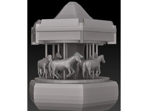 muebles karusell juguetes mecánicos caballo movible pferd 3d print model - Mito3D